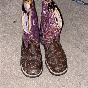 Brown and Purple Western Boots Ariat fat baby